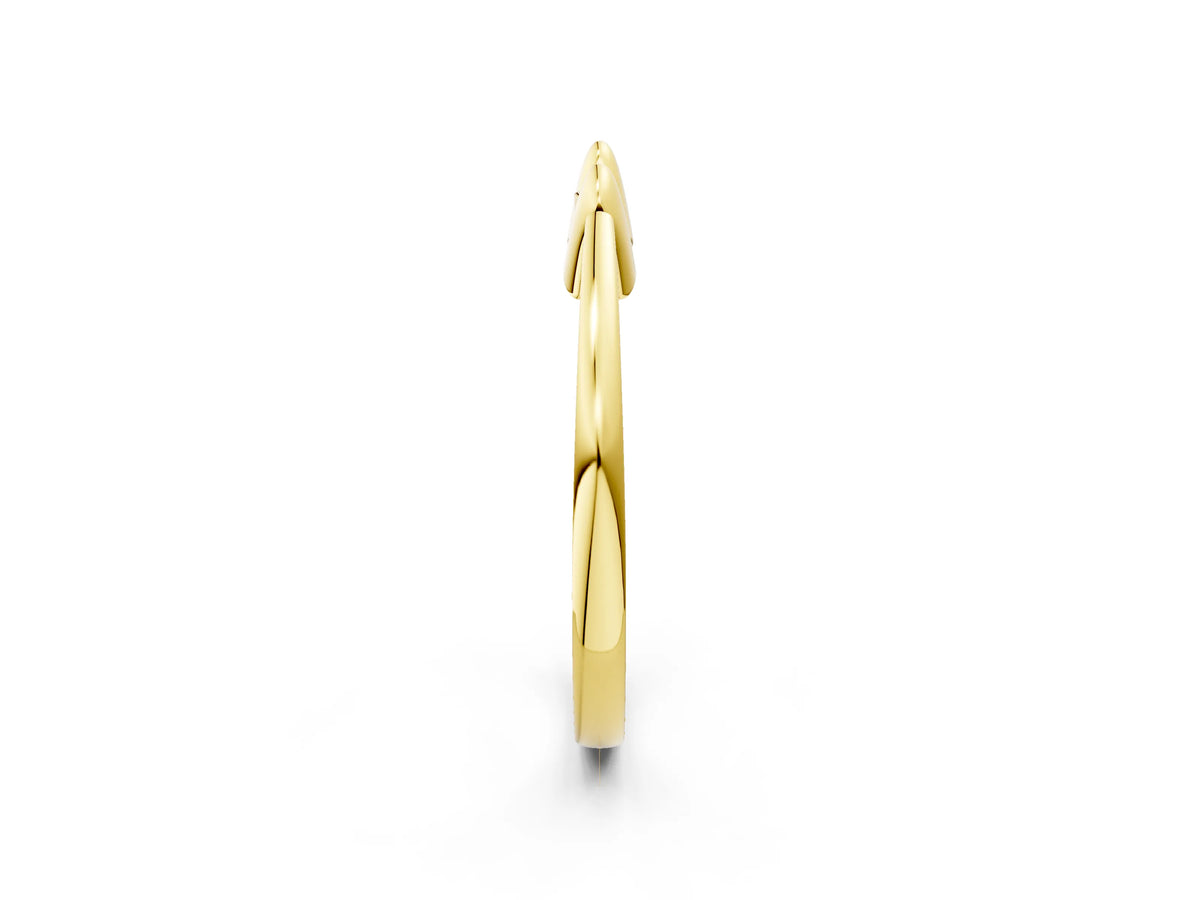 Yellow gold Bamboo-Inspired Plain Metal Band_2