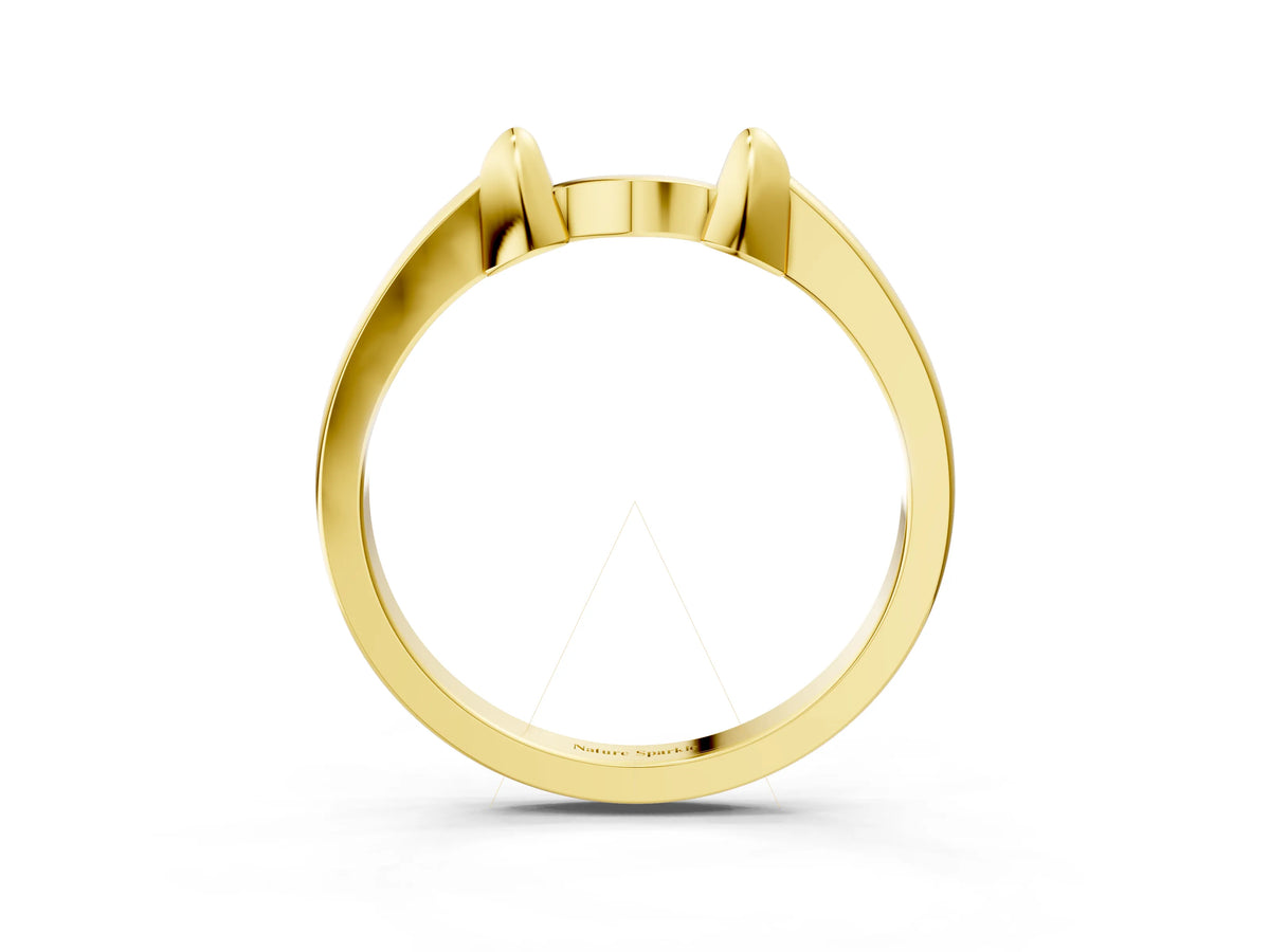 Yellow gold Bamboo-Inspired Plain Metal Band_3