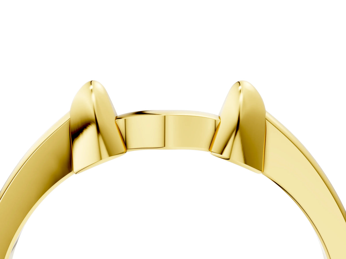 Yellow gold Bamboo-Inspired Plain Metal Band_4