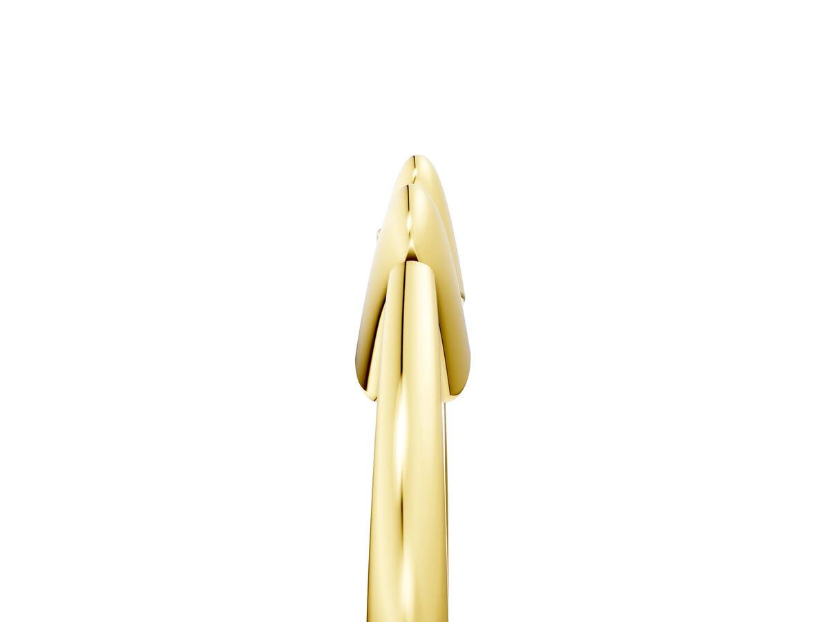 Yellow gold Bamboo-Inspired Plain Metal Band_5