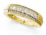 Yellow gold Bar-Set Princess Cut Diamond Pavé Band_1