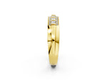 Yellow gold Bar-Set Princess Cut Diamond Pavé Band_2