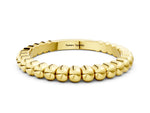 Yellow gold Beaded Round Stone Eternity Band with Bezel Setting