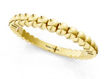 Yellow gold Beaded Round Stone Eternity Band with Bezel Setting_1