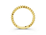 Yellow gold Beaded Round Stone Eternity Band with Bezel Setting_3