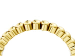 Yellow gold Beaded Round Stone Eternity Band with Bezel Setting_4