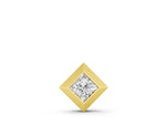 Yellow gold Bezel Princess Cut Diamond Pendant