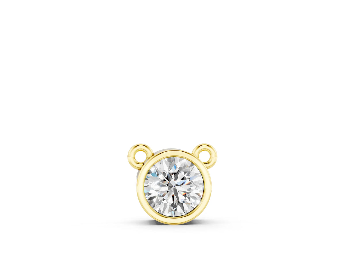 Yellow gold Bezel Round Solitaire Pendant