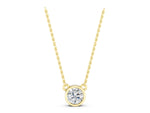 Yellow gold Bezel Round Solitaire Pendant_1