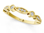 Yellow gold Bezel Set Marquise and Round Diamond Contour Band_1