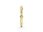 Yellow gold Bezel Set Marquise and Round Diamond Contour Band_2