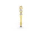 Yellow gold Bezel Set Marquise and Round Diamond Stackable Band_2
