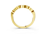 Yellow gold Bezel Set Marquise and Round Diamond Stackable Band_3
