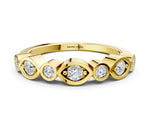 Yellow gold Bezel Set Mixed Shape Diamond Eternity Band