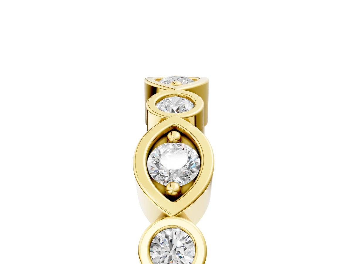 Yellow gold Bezel Set Mixed Shape Diamond Eternity Band_5