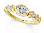 Yellow gold Bezel Set Oval Diamond Half Eternity Band_1