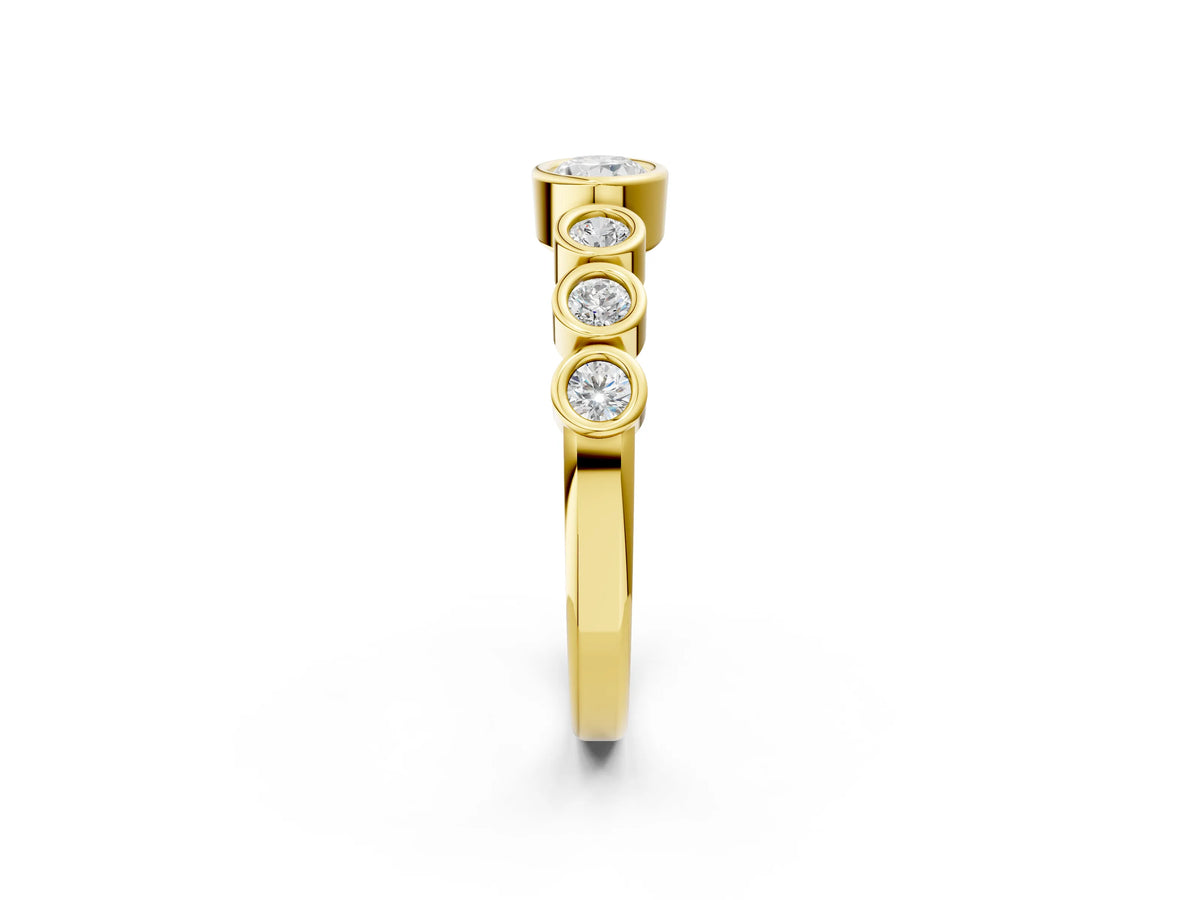 Yellow gold Bezel Set Oval Diamond Half Eternity Band_2