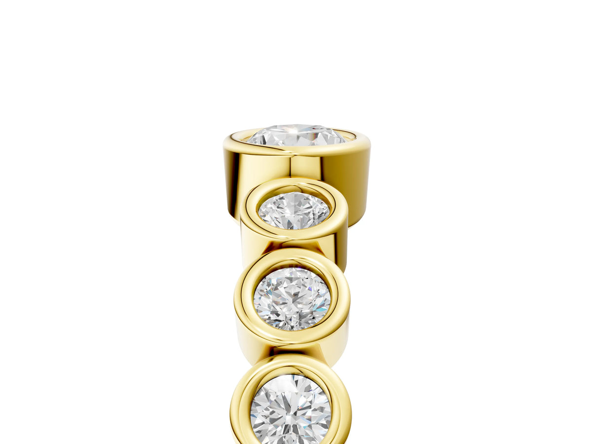 Yellow gold Bezel Set Oval Diamond Half Eternity Band_5