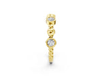 Yellow gold Bezel Set Round Diamond Beaded Band_2