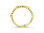 Yellow gold Bezel Set Round Diamond Beaded Band_3