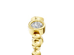 Yellow gold Bezel Set Round Diamond Beaded Band_5