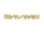 Yellow gold Bezel Set Round Diamond Cluster Tennis Bracelet