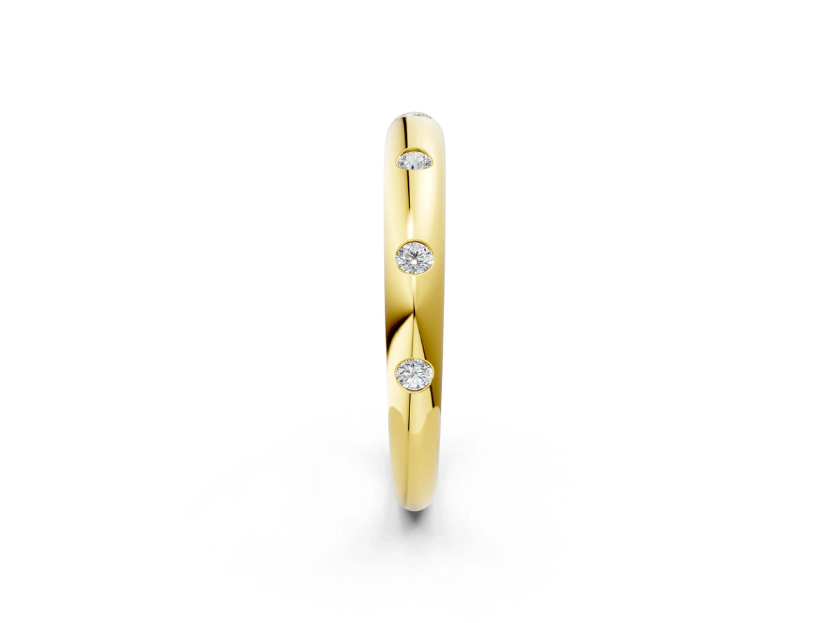 Yellow gold Bezel Set Round Diamond Comfort Fit Band_2