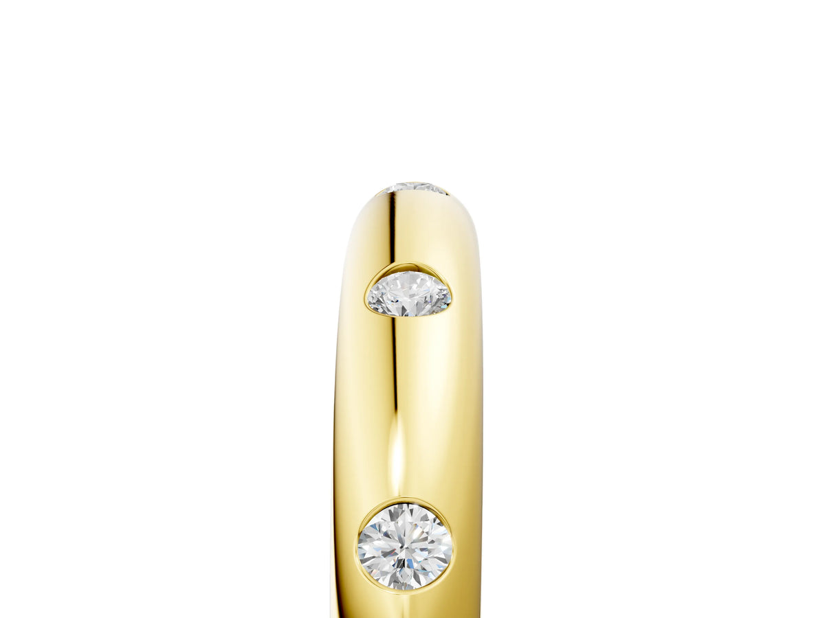 Yellow gold Bezel Set Round Diamond Comfort Fit Band_5