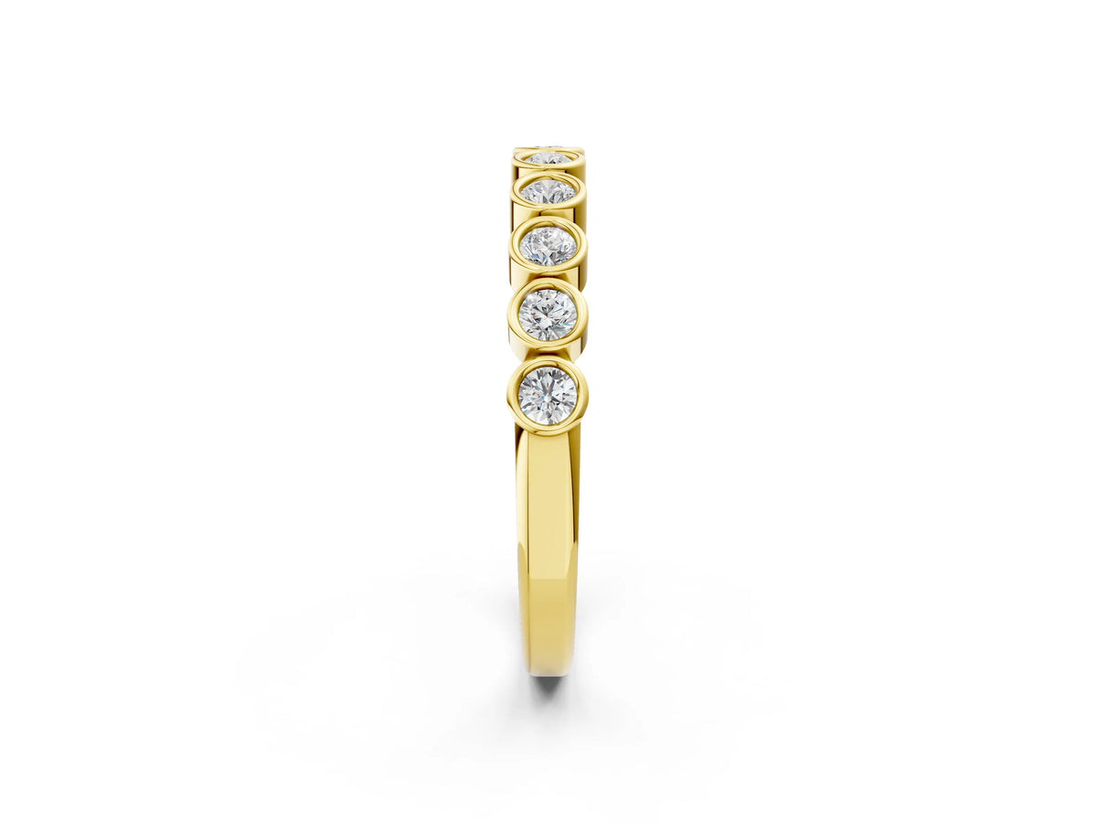 Yellow gold Bezel Set Round Diamond Eternity Band_2