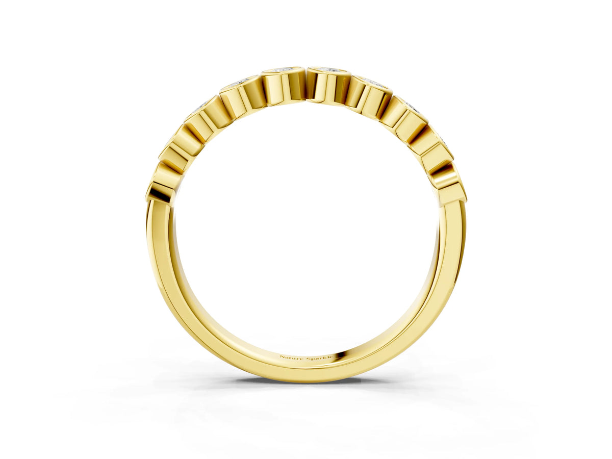 Yellow gold Bezel Set Round Diamond Eternity Band_3