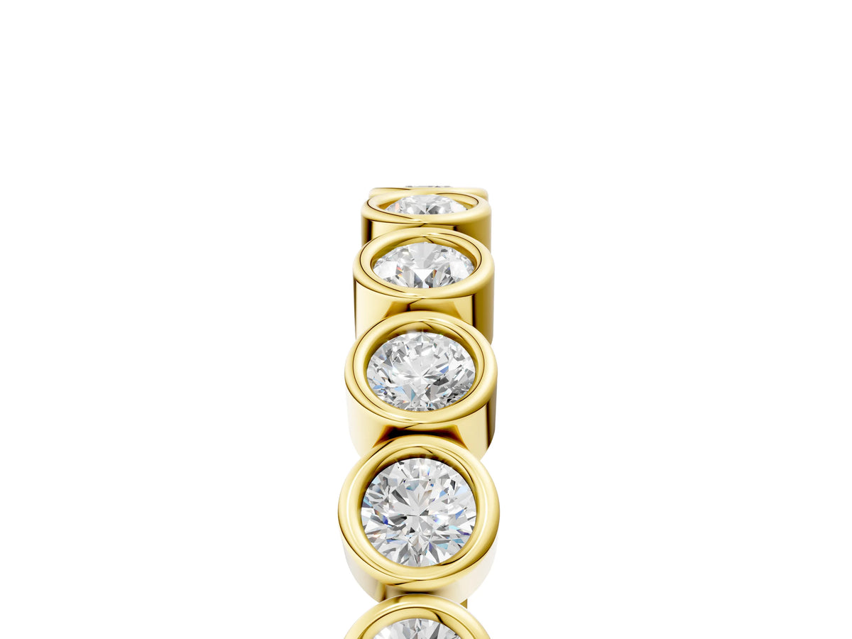 Yellow gold Bezel Set Round Diamond Eternity Band_5