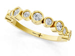 Yellow gold Bezel Set Round Diamond Half Eternity Band_1