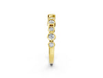 Yellow gold Bezel Set Round Diamond Half Eternity Band_2