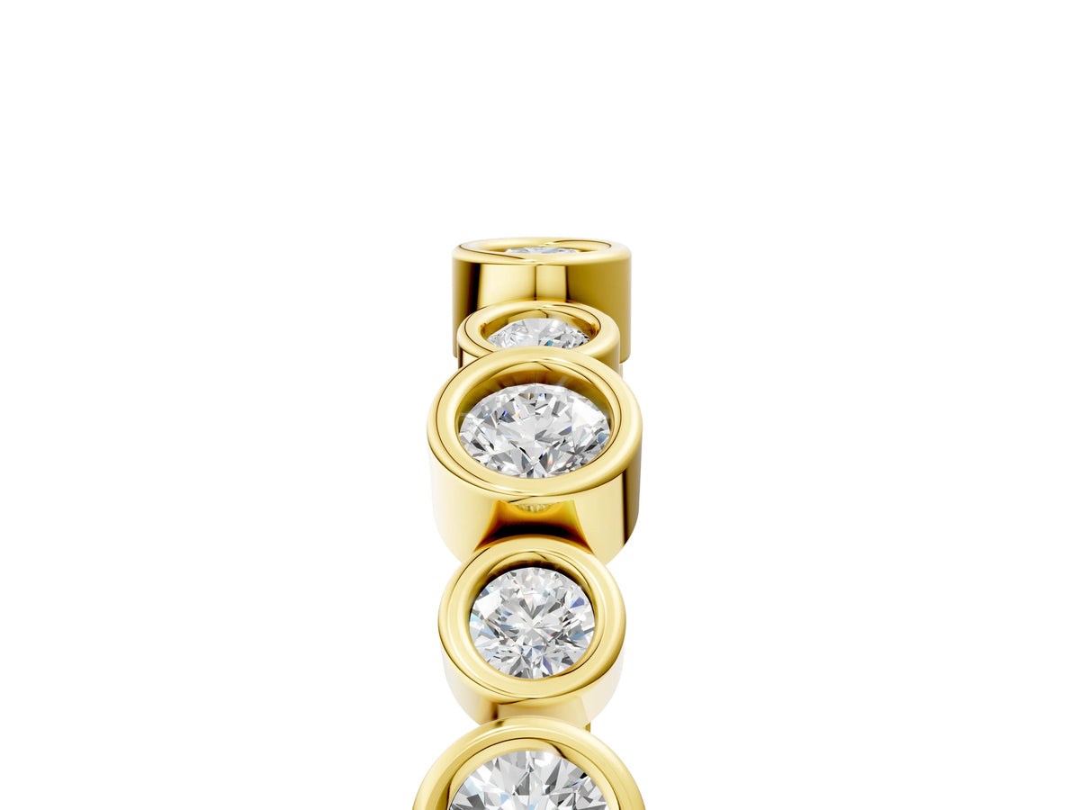 Yellow gold Bezel Set Round Diamond Half Eternity Band_5