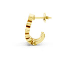 Yellow gold Bezel Set Round Diamond Hoop Earrings_1