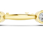 Yellow gold Bezel Set Round Diamond Link Bracelet with Box Clasp_1