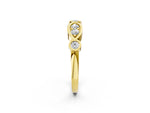 Yellow gold Bezel Set Round Diamond Marquise Band_2