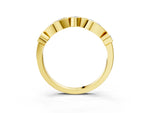 Yellow gold Bezel Set Round Diamond Marquise Band_3