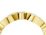 Yellow gold Bezel Set Round Diamond Marquise Band_4