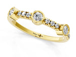 Yellow gold Bezel Set Round Diamond Pavé Band_1