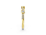 Yellow gold Bezel Set Round Diamond Pavé Band_2