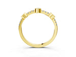 Yellow gold Bezel Set Round Diamond Pavé Band_3