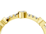 Yellow gold Bezel Set Round Diamond Pavé Band_4