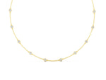 Yellow gold Bezel-Set Round Diamond Station Necklace