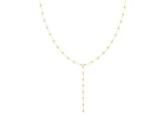 Yellow gold Bezel-Set Round Diamond Station Y Necklace