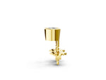 Yellow gold Bezel Set Round Diamond Stud Earrings with Push Back_2