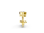 Yellow gold Bezel Set Round Diamond Stud Earrings_2