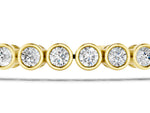 Yellow gold Bezel Set Round Diamond Tennis Bracelet with Box Clasp_1