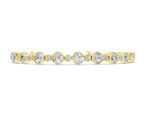 Yellow gold Bezel Set Round Diamond Tennis Bracelet with Box Clasp