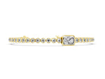 Yellow gold Bezel-Set Round Diamond Tennis Bracelet with Radiant Center Diamond
